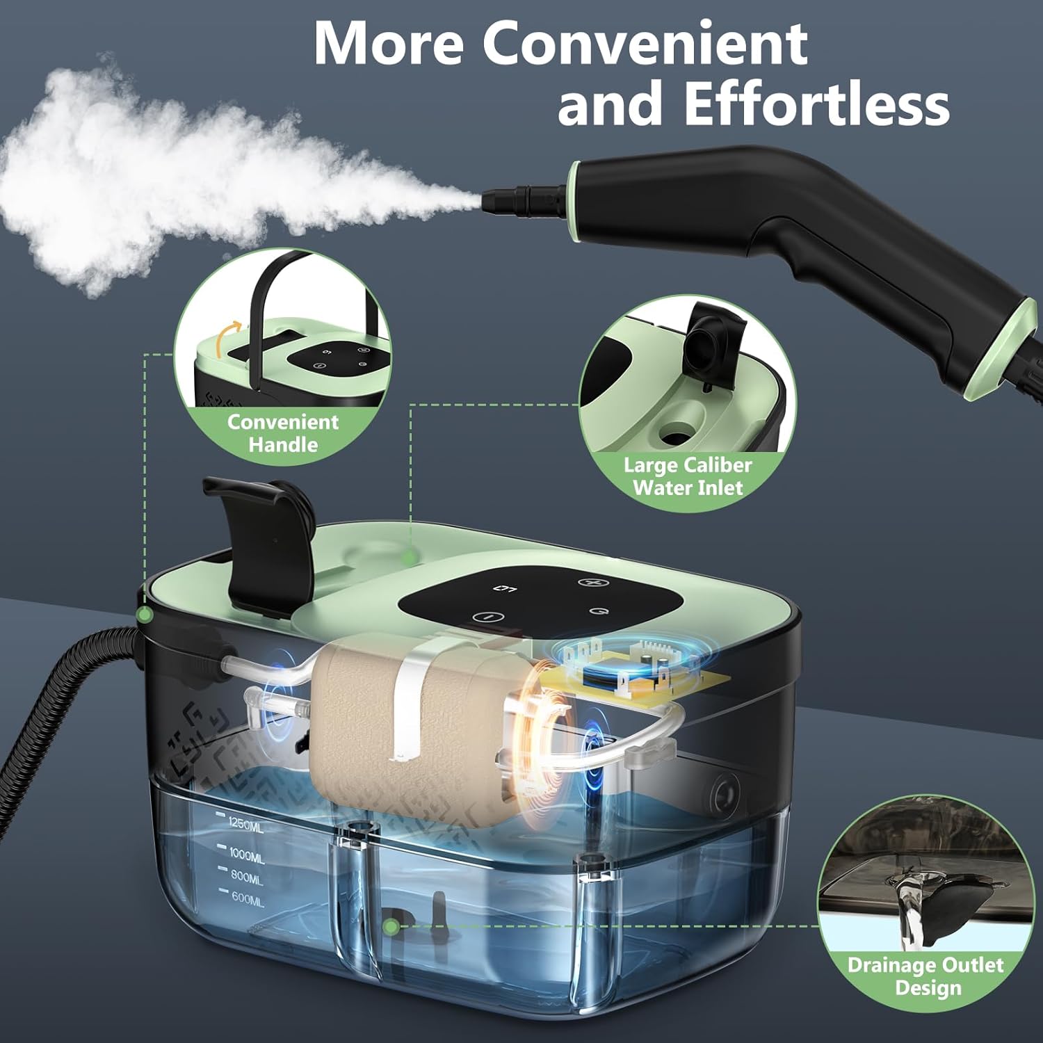 Portable Steamer for Cleaning with 16pcs Accessories