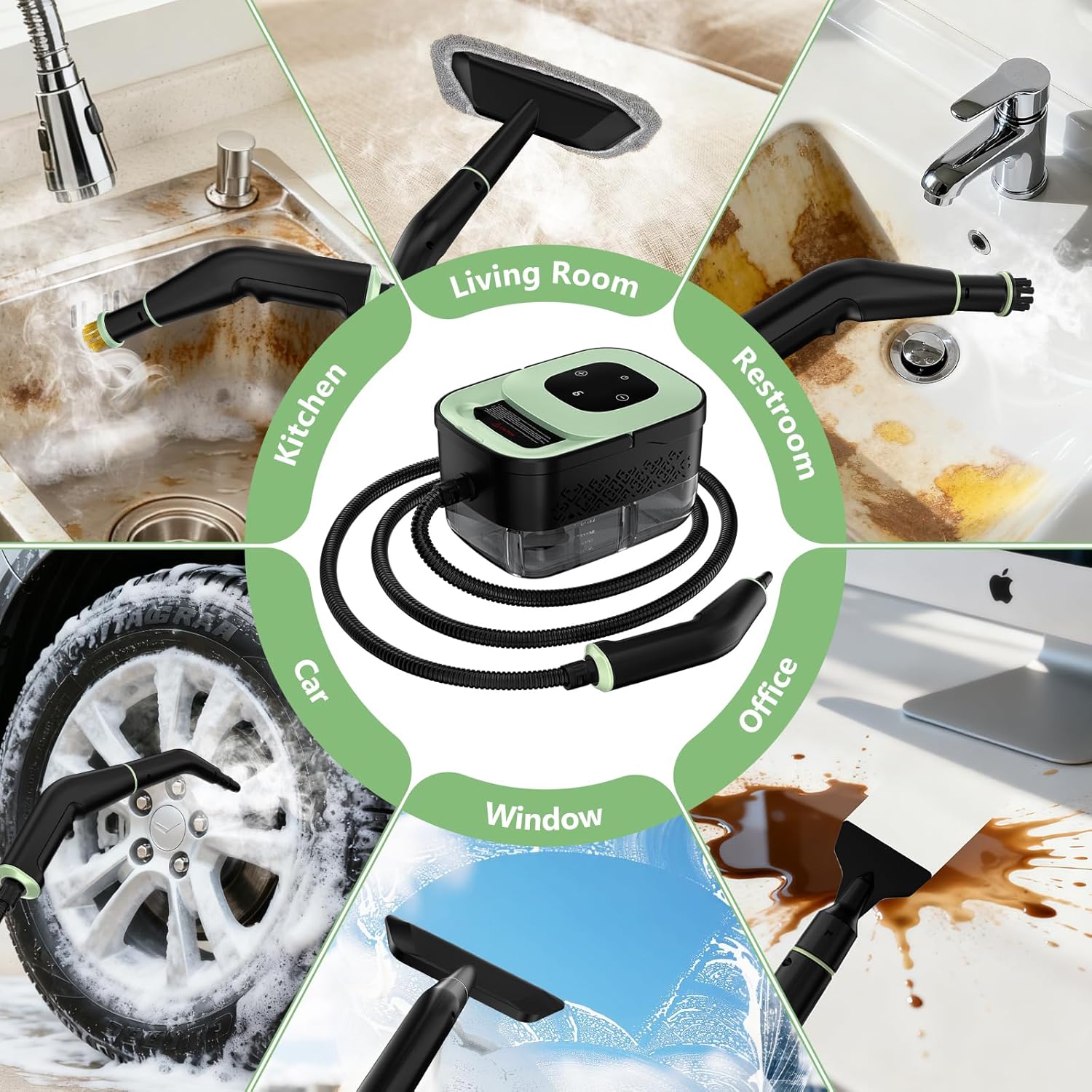 Portable Steamer for Cleaning with 16pcs Accessories